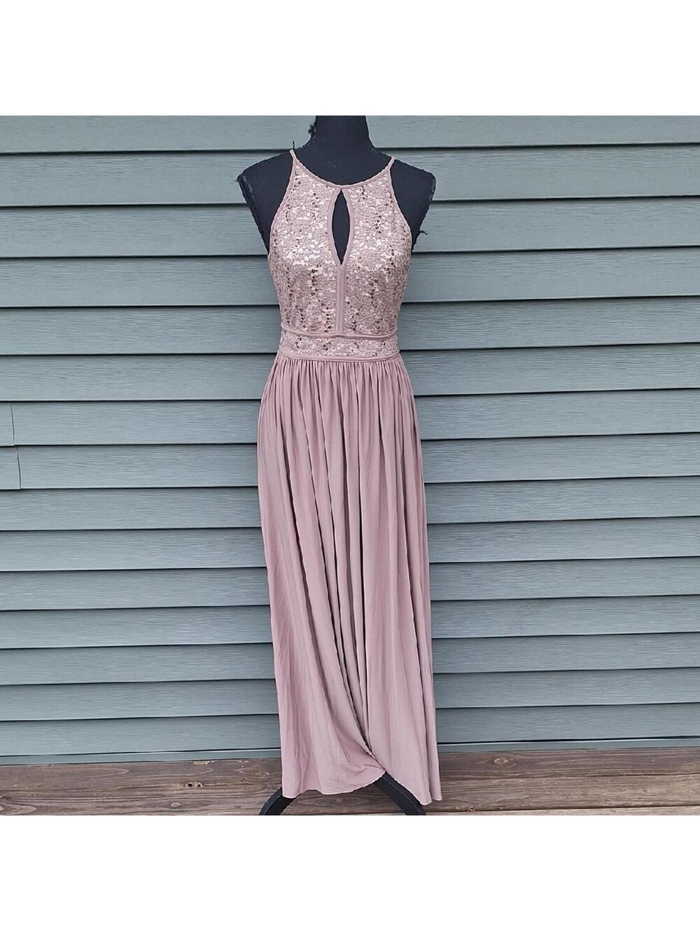 Morgan And Co Light Brown Formal Gown Dress Size 3/4